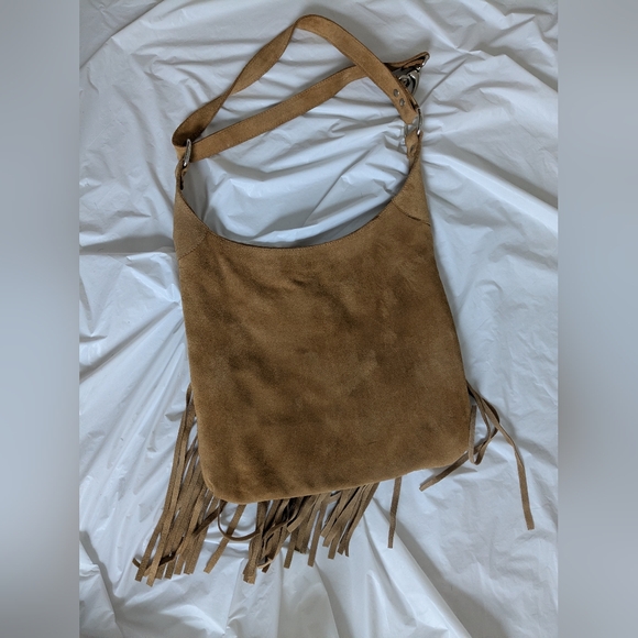 🔥Soft Suede Tan Fringe Shoulder Bag - Picture 2 of 9